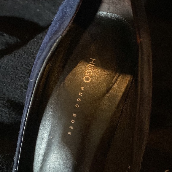 Suede cobalt, blue chunky heel pumps - Picture 2 of 5